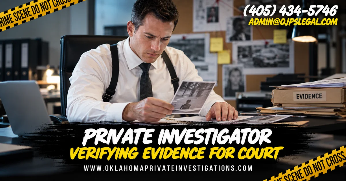 Private Investigator Verifying Evidence for Court